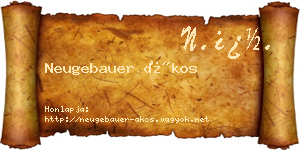 Neugebauer Ákos névjegykártya